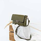 Kabelky - Kožená kabelka MidiMe (dark olive zelená) - 17540308_