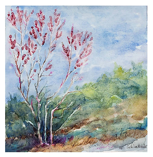 Obrazy - Kvitnúci mladý strom - 17540941_