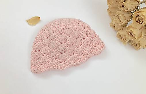 Detské čiapky - Bavlnená čiapočka pre bábätko 0-3mesiacov - 17539610_