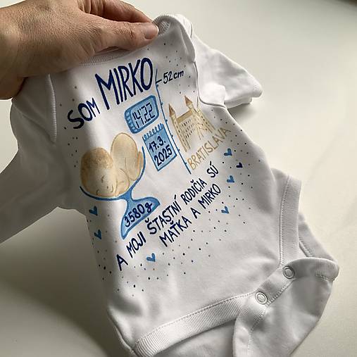 Originálne maľované body k narodeniu bábätka (chlapčenské 2)