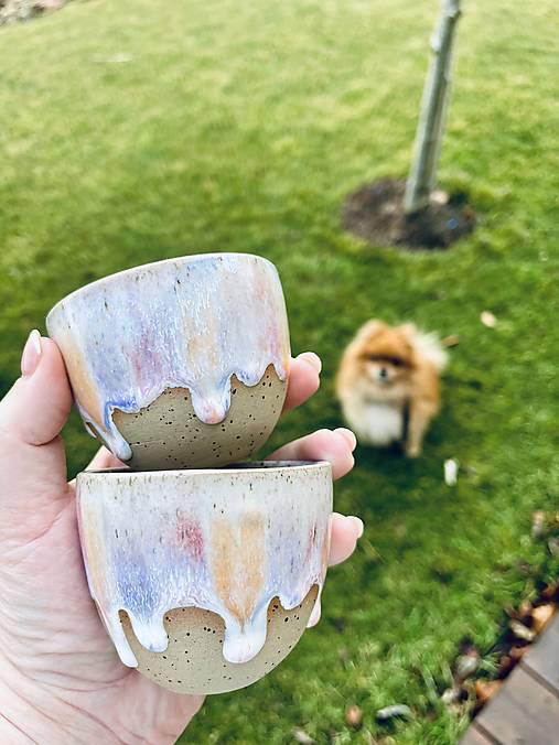 Nádoby - Pohárik bez uška (farebný) kamenina (Bez podšálky) - 17539537_