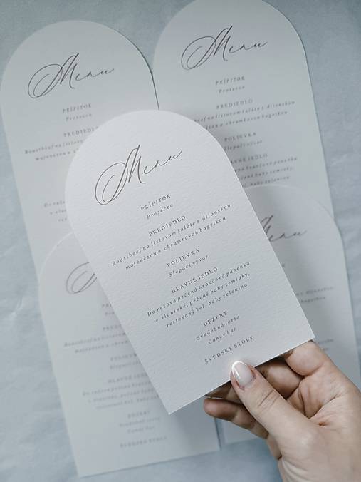 Papiernictvo - Svadobné minimalistické menu a svadobný harmonogram polkruh - 17542327_