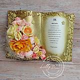 Papiernictvo - Gratulačná kniha k narodeninám marhuľovo-zlatá - 17542678_