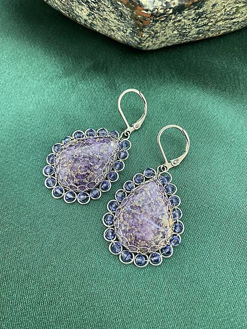 Náušnice - Náušnice fluorit s pyritom a swarovski - 17543331_