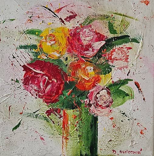 Obrazy - Obraz "Červené ruže na bielom pozadí" - plátno, 30x30 cm - 17542767_