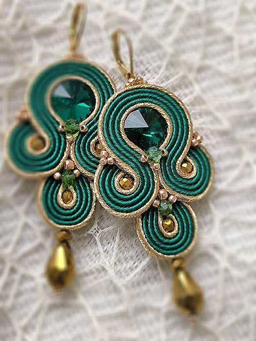 Náušnice - Saskia- šujtášové náusnice - 17541909_