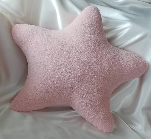 Detský textil - Detský vankúšik v tvare hviezdy v pudrovej farbe  - 17542474_