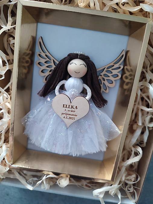 Dekorácie - Macrame anjel prvé sväté prijímanie  - 17544572_