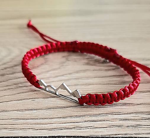 Náramky - Náramok hory s oceľou (červená) - 17545876_