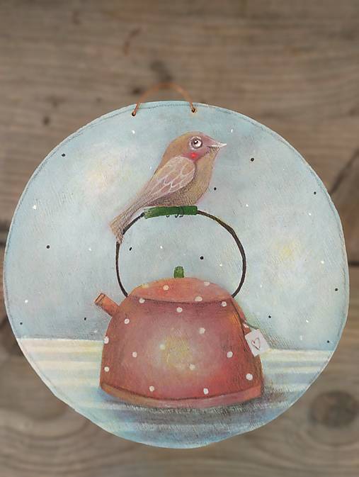 Obrazy - Vtáčik čajníčkový. - 17545168_