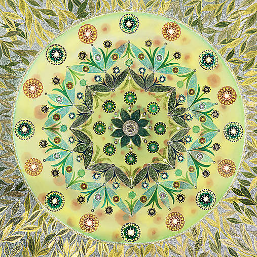 Obrazy - ☼ VĎAČNOSŤ – harmonická meditačná mandala s jemnou zlatou energiou ☼ - 17545072_