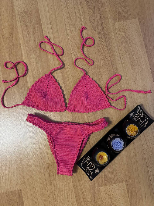 Plavky - Hackovane plavky handmade - 17547843_