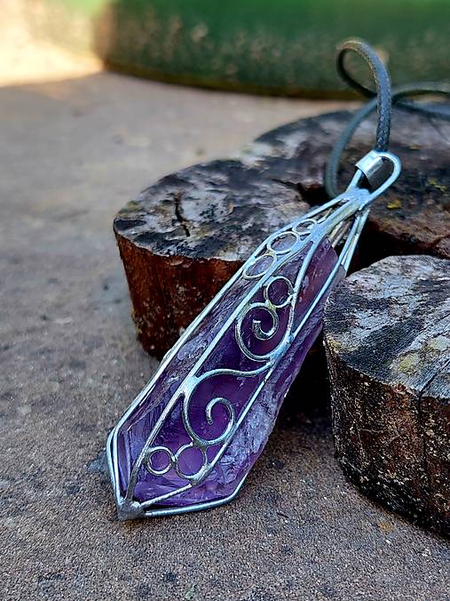 Náhrdelníky - Ametystový amulet - 17550505_