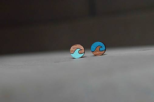 Náušnice - Dřevěnky -Na vlnách... - 17548759_