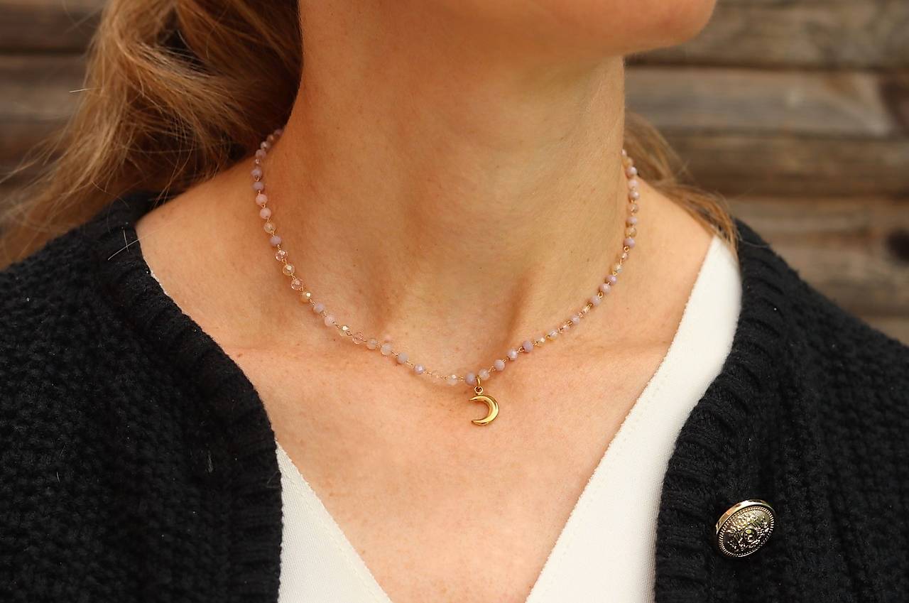 Náhrdelník choker - retiazka s krištálikmi