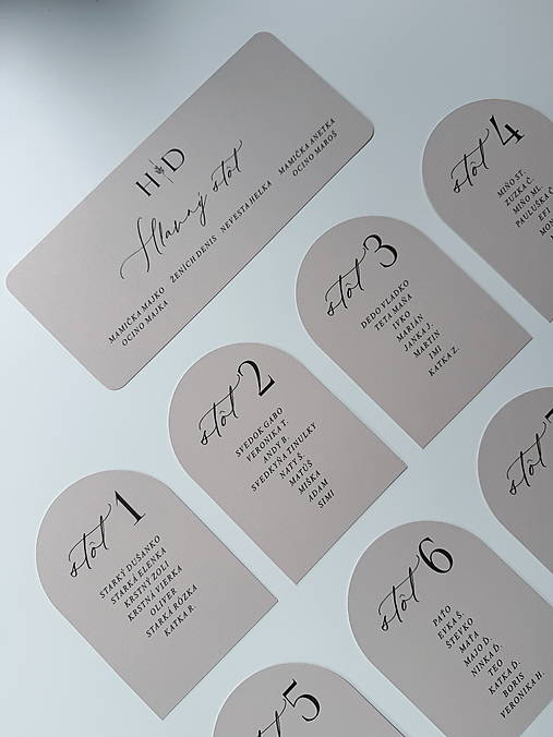 Papiernictvo - Zasadací poriadok A6 polkruh béžový - 17551382_