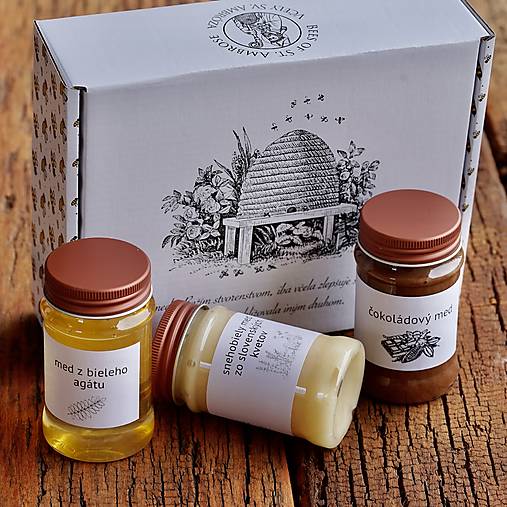 Včelie produkty - darčekové balenie 3 medov - 17551894_