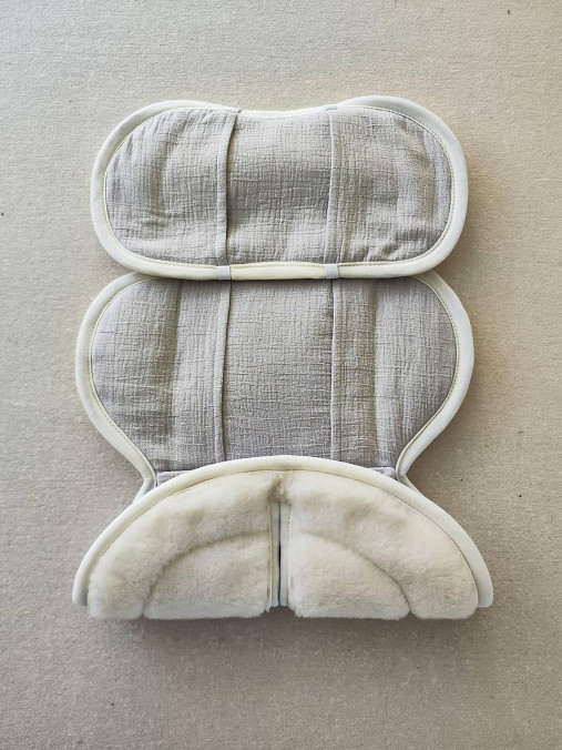Detský textil - VLNIENKA podložka do autosedačky Britax Römer Baby Safe 3 100% Merino top Super wash 100% Mušelín Bambus šedý - 17551461_