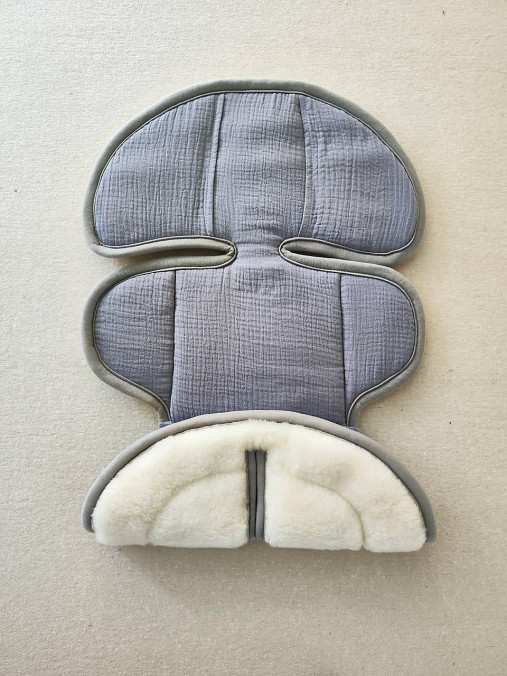 Detský textil - VLNIENKA podložka do autosedačky Britax Römer Baby Safe 3 100% Merino top Super wash 100% Mušelín šedý - 17551490_