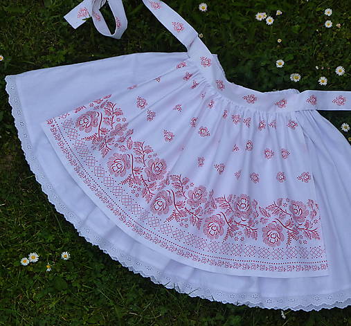 Detské oblečenie - Zásterka do pása Bordúra folk CD 40 cm - 17554735_