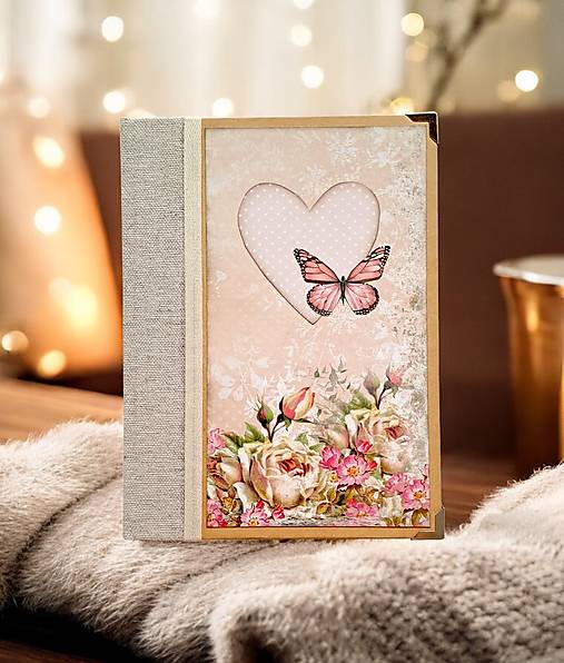 Papiernictvo - Romantický zápisník - diár - sketchbook Ruže v záhrade - 17553610_