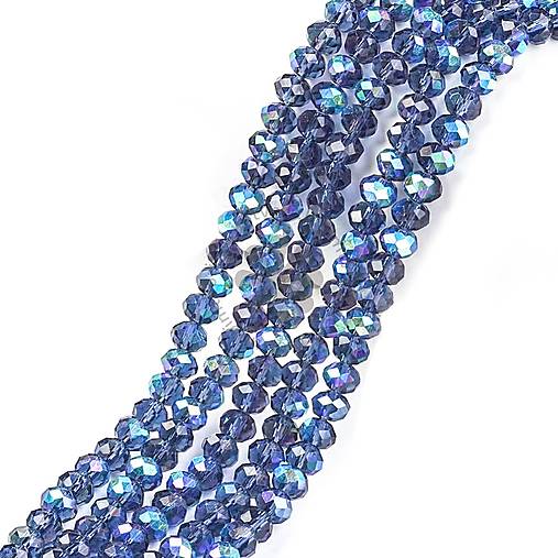 Korálky - (3905) Sklenené brúsené korálky, 4x3 mm - 1 vlasec - 17553198_