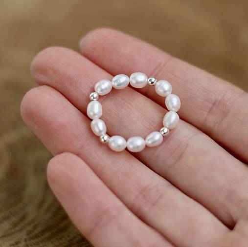 Prstene - Perlový prsteň - 17552779_