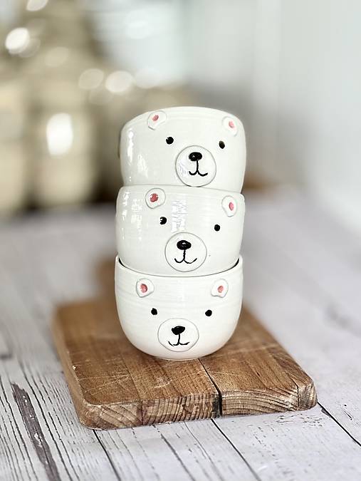 Medvedík - pohárik cappuccino porcelán (200ml, bez uška)