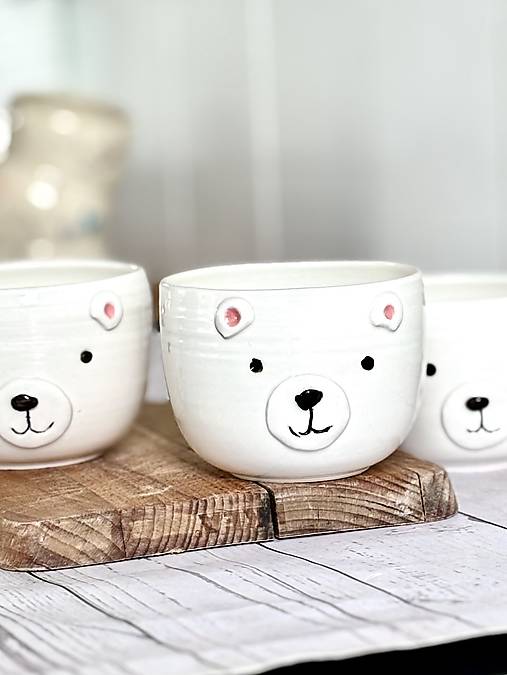 Medvedík - pohárik cappuccino porcelán (200ml, bez uška)