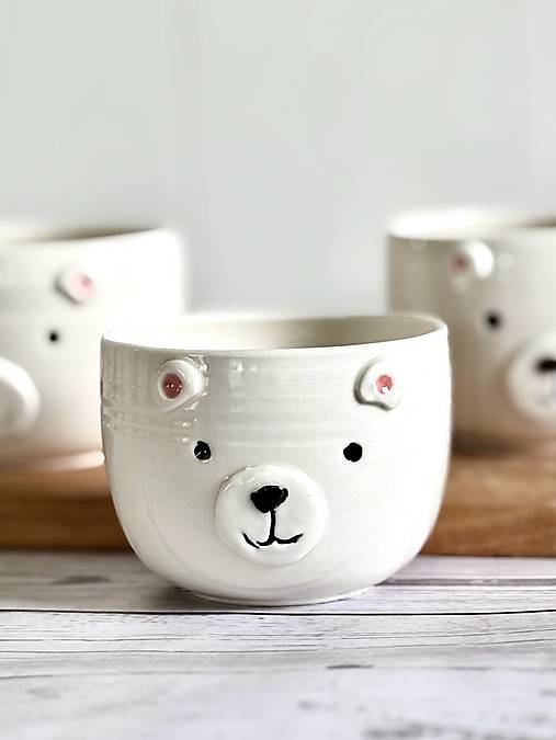 Medvedík - pohárik cappuccino porcelán (200ml, bez uška)