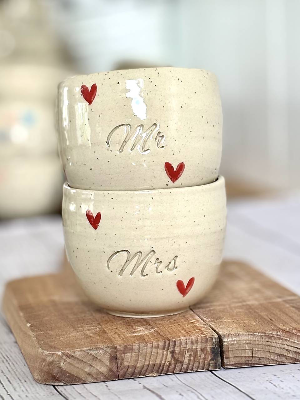 Dotty Love - set pohárikov cappuccino Mrs. Mr. limited (200ml, bez uška)