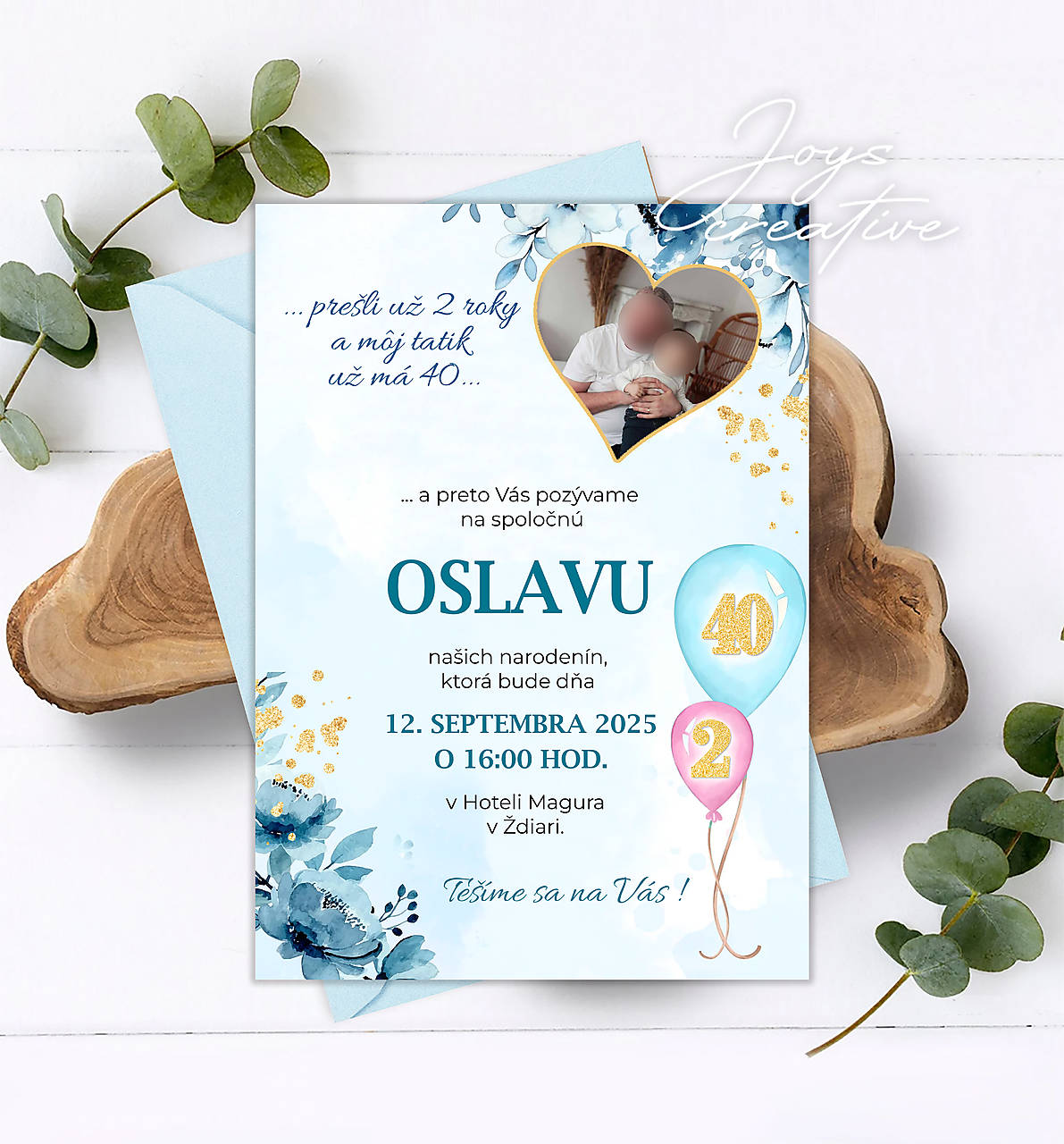 Pozvánka na spoločnú oslavu otec a dcéra