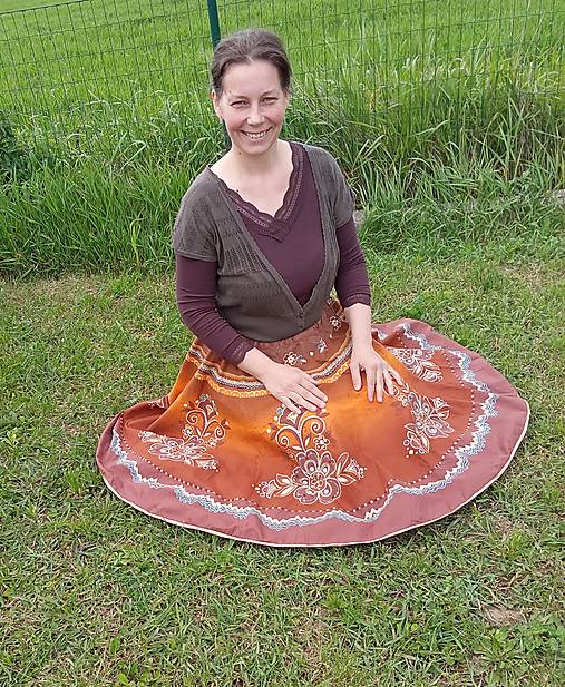 Sukne - Sukňa dámska kruhová hnedá - 17552985_