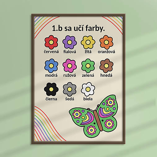 Hračky - Učenie sa farieb motýľ - poster - 17554235_