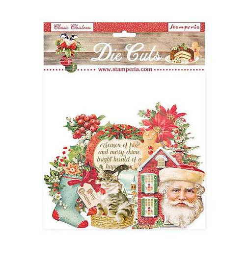 Polotovary - Stamperia kartónové výrezy Classic Christmas - 17557406_