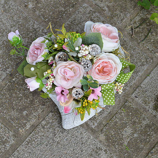 Dekorácie - Srdiečko na cintorín - 17555517_