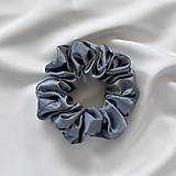 Ozdoby do vlasov - Saténová scrunchie | CLASSIC (Sivá) - 17555513_