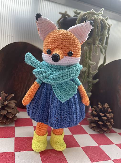 Hračky - Háčkovaná líška Rita - 17557674_