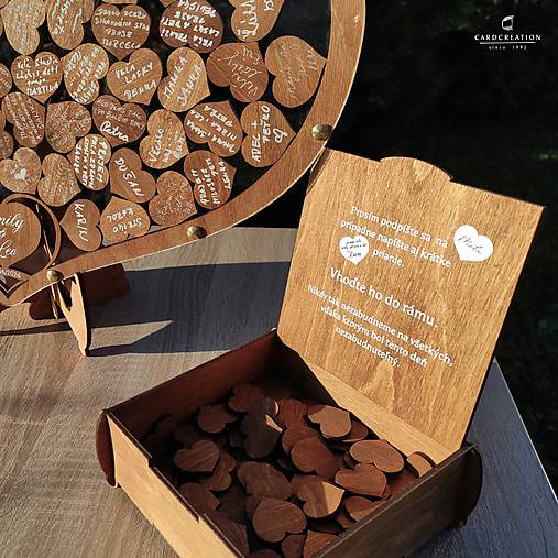 Set drevená kniha hostí srdce krabička 2501-2502