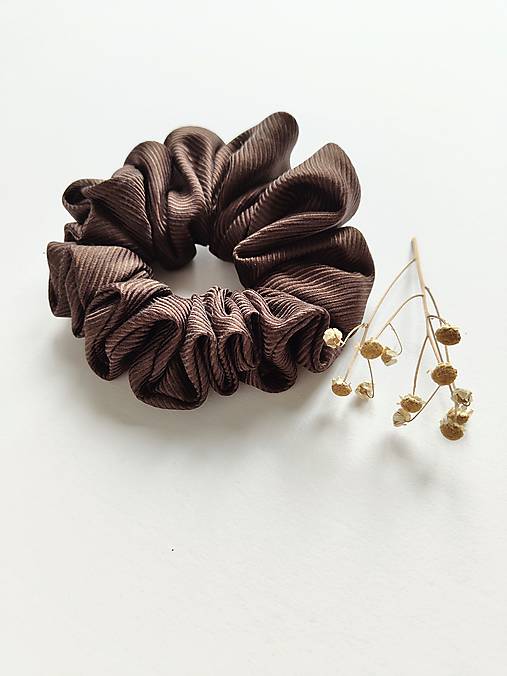 Basic MAXI scrunchie (Hnedá)