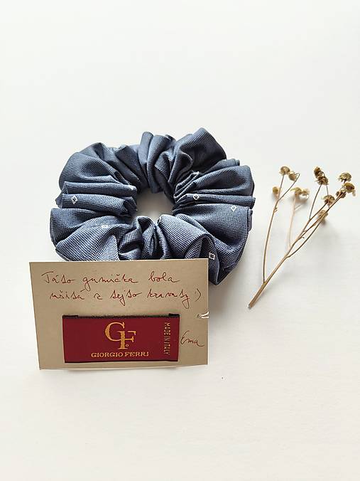 Basic MAXI scrunchie (Modro-sivá)