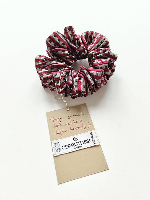 Basic MAXI scrunchie (Červeno-sivá)