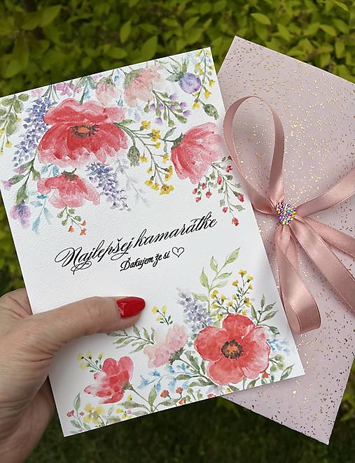 Papiernictvo - Ručne maľovaný pozdrav/obraz Najlepšej kamarátke … - 17560105_