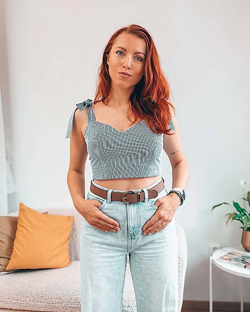 Topy, tričká, tielka - Top na viazanie Ditta - 17559913_