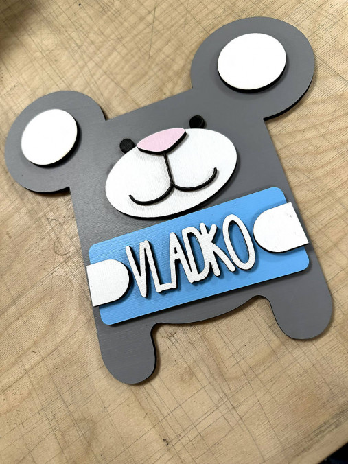Detská menovka na dvere / do izbičky myška