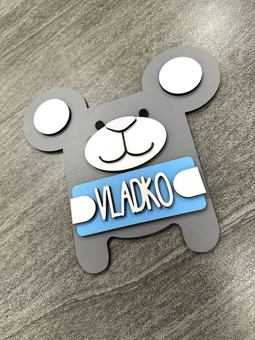 Detská menovka na dvere / do izbičky myška