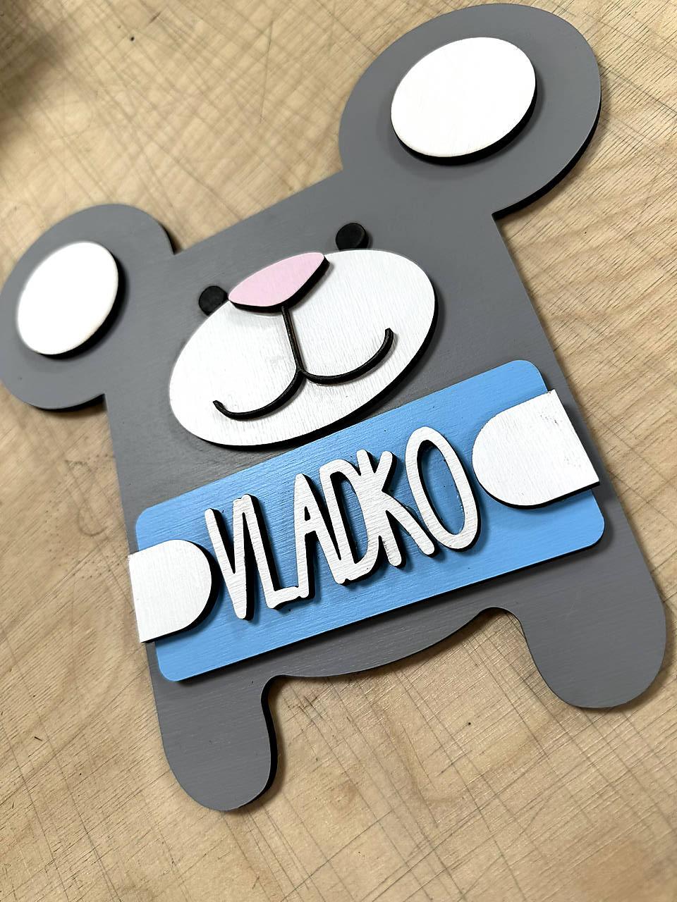 Detská menovka na dvere / do izbičky myška