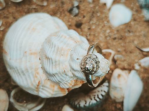 Strieborný prsteň mušľa 