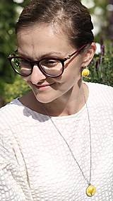 Sady šperkov - Vyšívaný set - Žltá Margarétka - 17560937_