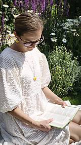 Sady šperkov - Vyšívaný set - Žltá Margarétka - 17560950_